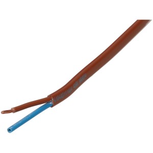Câble TDLF marron H03VVH2-F2X0,75 au mètre avec conducteur interne bleu et marron.