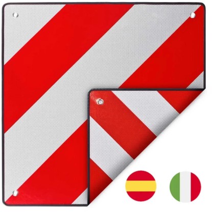 Warntafel 2in1 Italien und Spanien 50 x 50 cm