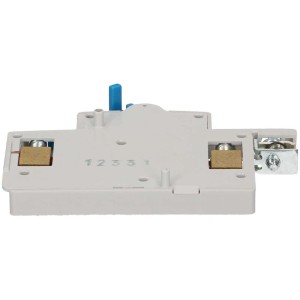 Separatore di neutro grigio 63A per fusibili miniaturizzati, con interruttore blu.