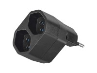 Steffen Mehrfachadapter Manta 2 x T13 drehbar 320° Schwarz