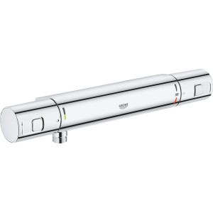 Mitigeur thermostatique de douche Grohe Precision Start chromé, thermostat mural avec fonction d'économie d'eau EcoJoy.