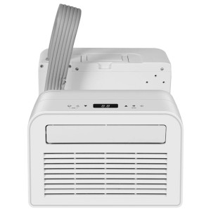 Condizionatore split Kibernetik Caravan bianco con display digitale e tubo flessibile. Ideale per raffreddare e riscaldare.