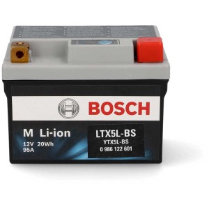 Batterie moto Bosch LI-ION 20 Wh / LTX5L-BS pour une puissance de démarrage élevée et une longue durée de vie.
