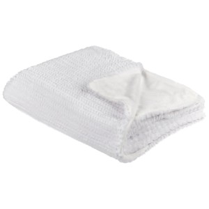 Coperta bianca Beliani Bjas (150x200 cm) con superficie strutturata e morbida fodera.