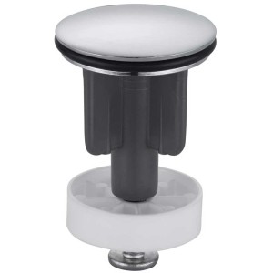 Tappo di scarico cromato in plastica, 40x35mm, per lavabi.