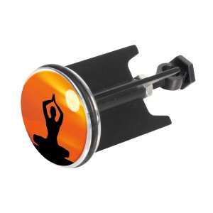 Wenko tappo lavandino Pluggy Arrebol con motivo yoga e tramonto.