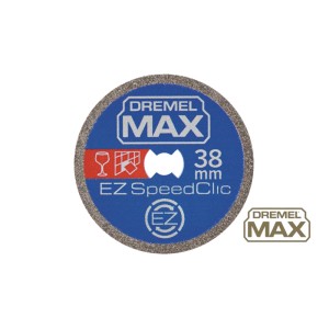 Disque diamant Dremel Max EZ SpeedClic bleu, 38mm, pour la coupe précise de matériaux durs.