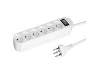 Steckdosenleiste Compact 1,5 m / 6 x T13 Breaker-Switch Weiss