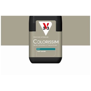 V33 Colorissim peinture intérieure vert sauge, peinture murale mate pour intérieur.