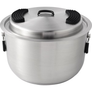 Set da campeggio in alluminio, 23 pezzi. Pentola con coperchio e manici.