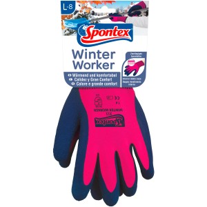 Guanti Spontex Winter Worker taglia 8, guanti per la casa foderati per le giornate fredde, colore casuale.