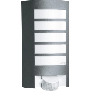 Applique murale extérieure anthracite L 12 avec détecteur de mouvement et douille E27.