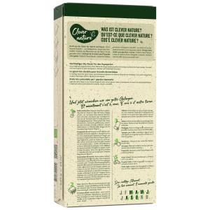 Clever Nature Bio-Rasen 25m², Packung mit Infos zu Aussaat und Inhaltsstoffen.