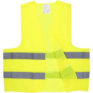 Gilet di sicurezza giallo Cartrend con strisce riflettenti per una buona visibilità in caso di guasti e nel traffico.