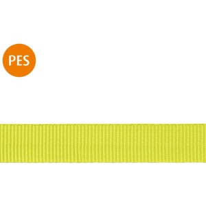 Gelbes Conacord Gurtband aus Polyester, 25 mm breit, als Meterware.