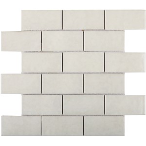 Mosaïque Castello Brick en blanc, céramique, brillant. Carreaux de mosaïque pour murs.