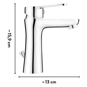 Miscelatore lavabo baliv WT-5060 cromato con scarico a saltarello.
