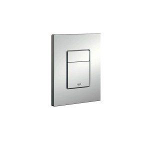 Placca di comando WC Grohe Skate Cosmopolitan in cromo, bianco e acciaio inox.