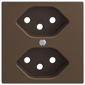 Presa Feller EdizioDue, 2xT13, Coffee: Placca frontale termoplastica per interruttori e pulsanti.