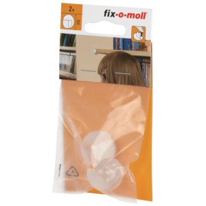 Confezione da due paraspigoli trasparenti autoadesivi (25 mm) per mobili.