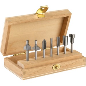 Set frese multiuso Dremel 660, 7 pezzi in scatola di legno. Miniutensile per fresature precise.