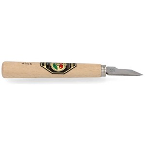 Kirschen Kerbschnitz-Messer No. 3356 con manico in legno e lama corta e dritta.
