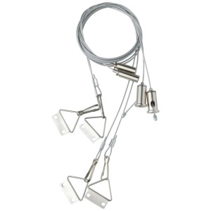 Eglo Colfiorito sospensione a fune in acciaio argento 150 cm per plafoniere LED.