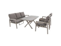 Doppler Lounge-Set Life Aluminium Sand-Mocca 4-tlg.