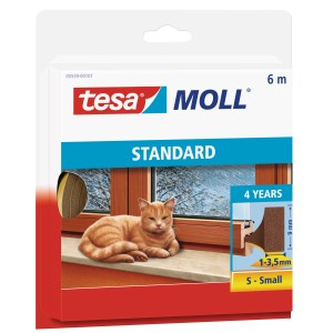 Joint en mousse Tesamoll profilé en I, marron, pour l'étanchéité des fenêtres et des portes.
