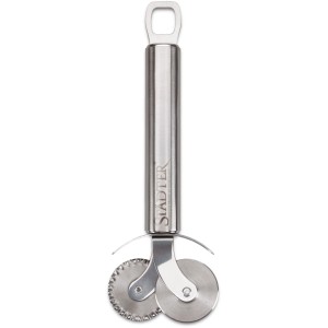 Städter rotella tagliapasta doppia, acciaio inox, 16 cm. Utensile da cucina con lame lisce e ondulate.