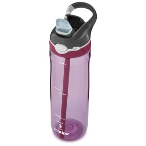Contigo Ashland borraccia rosso vino, 720 ml, con cannuccia e coperchio grigio.