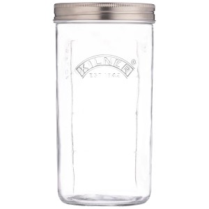 Set fermentazione Kilner, barattolo in vetro da 1 litro con coperchio in acciaio inox, per conservare alimenti.