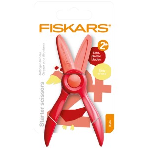 Fiskars Anfängerschere Rot für Kinder ab 2 Jahren mit Kunststoffklingen.