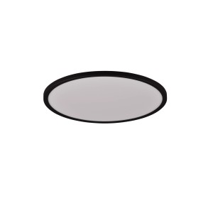 Plafonnier LED Reality Aureo noir et rond, diamètre 40 cm. Panneau LED moderne pour espaces de vie.