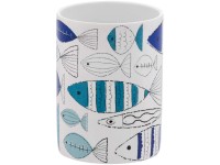 Diaqua® Zahnputzbecher Marmara Keramik Weiss-Blau-Türkis