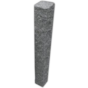 Palissade Euro Stone en granit, gris clair, surface clivée, 10x10x75 cm.