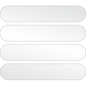 Bandes adhésives réfléchissantes blanches, 8x1,5cm, pour signalétique.