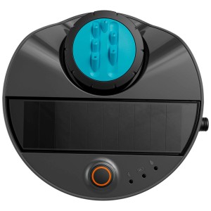 Sistema di irrigazione Gardena AquaPrecise, vista dall'alto. A energia solare, controllabile tramite app.