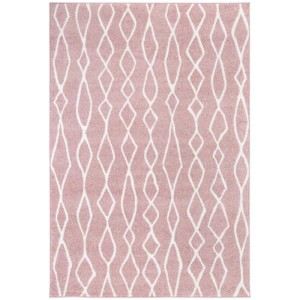 Moderno tappeto Andiamo Bolonia color legno di rosa con motivo bianco, 120x170 cm.
