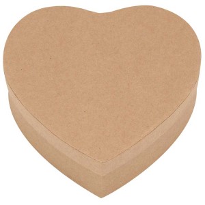Scatola a forma di cuore in cartone con coperchio, 120x120x38mm, ideale per l'artigianato e la decorazione.