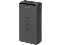 SBS Powerbank mit 2 USB-A-Ausgängen Schwarz 20'000 mAh