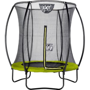 Trampolino EXIT Silhouette verde (D183cm) con rete di sicurezza per giardino.