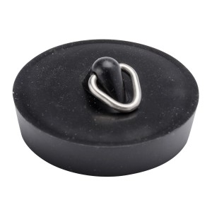 Wenko tappo valvola, Ø 4,55 cm, nero, per lavabi e vasche da bagno.