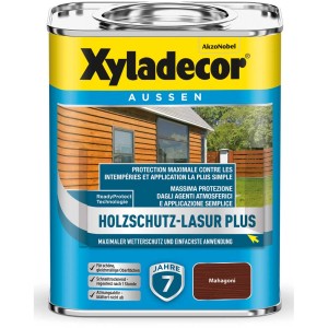 Dose XY Holzschutz-Lasur Plus Mahagoni 750ml für Aussenanwendung. Holzlasur mit Wetterschutz.