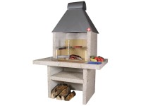 Nouvel Gartenkamin Toledo Waschbeton Grau eckig 175 x 117 x 80 cm