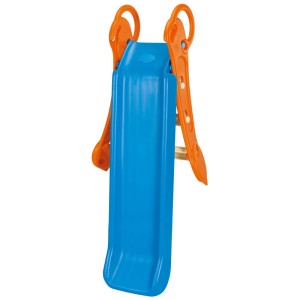 Toboggan aquatique Grow'n Up, orange et bleu, avec échelle et deux hauteurs pour s'amuser dans le jardin.