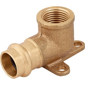 Raccordo a pressare a parete in bronzo rosso, 18 mm x 18,6 mm (Rp 1/2), per installazione tubi in rame.