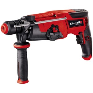 Marteau perforateur Einhell TE-RH 28/1 5F, rouge/noir, avec 5 fonctions pour percer, perforer et buriner.