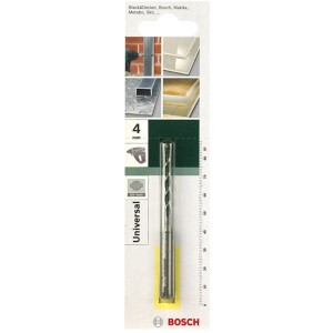Foret multi-matériaux Bosch SDS Quick, 4 mm, pour perforateurs. Idéal pour bois, métal, béton et pierre.
