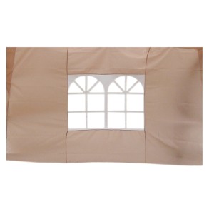 Panneaux latéraux beiges avec fenêtre pour tonnelle pliante, 300x200 cm, lot de 2.